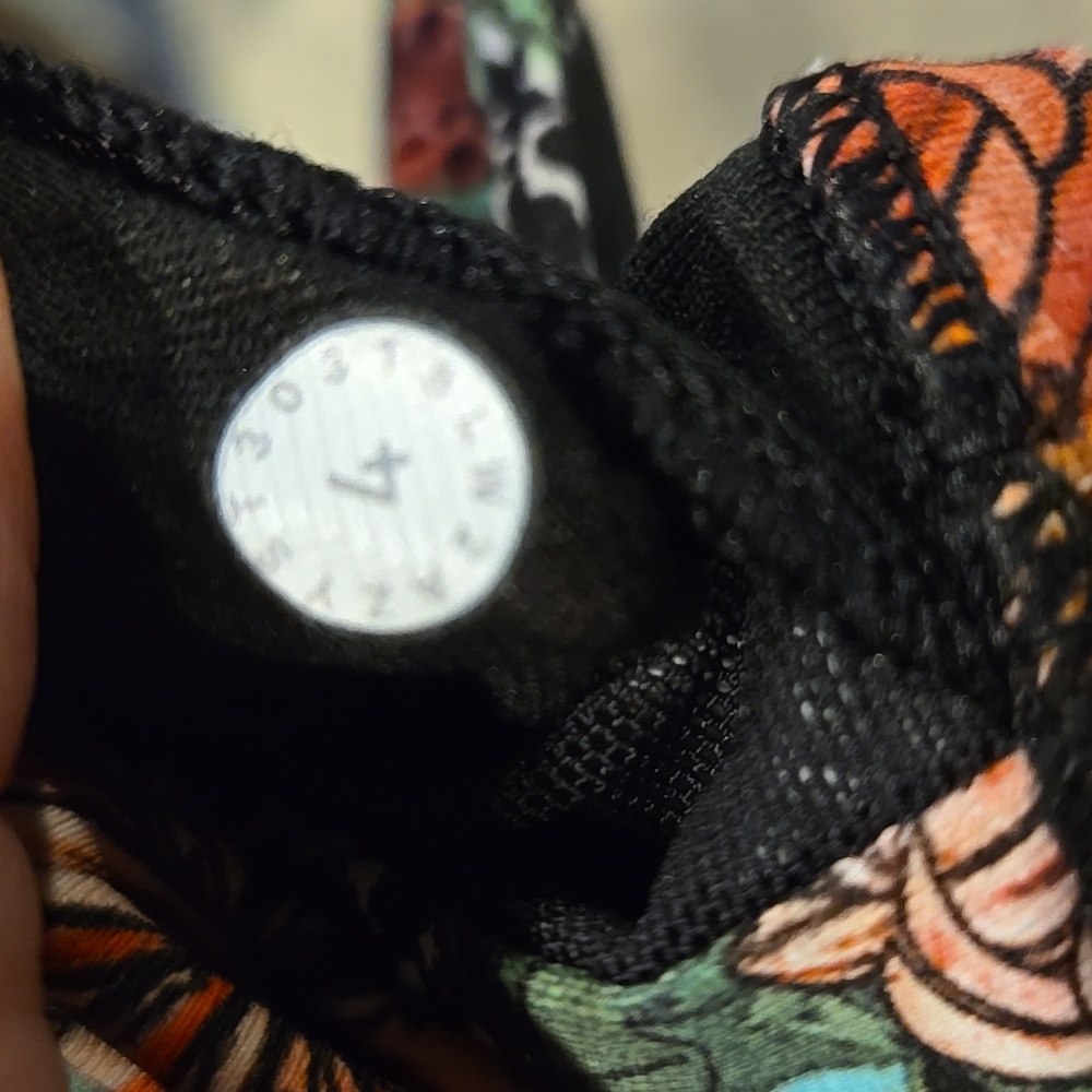 lululemon athletica Floral Multi-Strap Sports Bra in Black, Orange & Green - Picture 4 of 4
